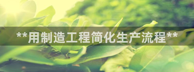 彩神赢的钱是哪里来的啊：**用制造工程简化生产流程**