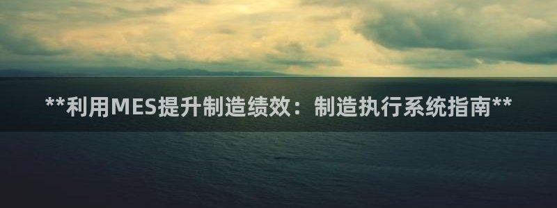 彩神8最新版下载：**利用MES提升制造绩效：制造执行系统指