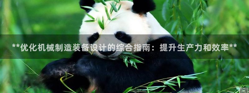 彩神客服电话：**优化机械制造装备设计的综合指南：提升生产力和效率**