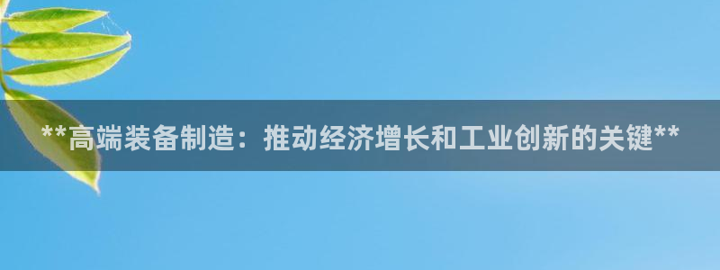彩神官方网站登录是多少：**高端装备制造：推动经济增长和工业创新的关键**