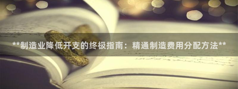 彩神网合法吗：**制造业降低开支的终极指南：精通制造费用分配方法**