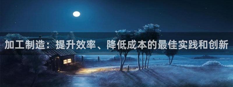彩神v集团有限公司：加工制造：提升效率、降低成本的最佳实践和