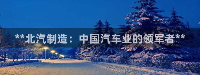 彩神iv是正规平台吗?：**北汽制造：中国汽车业的领军者**