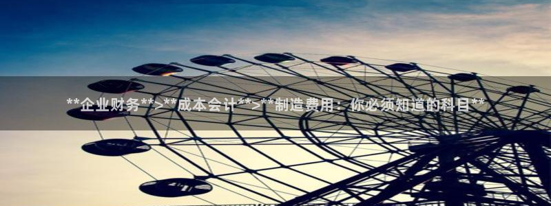 彩神v8是一个什么平台游戏：**企业财务**>**成本会计**>**制造费用：你必须知道的科目**