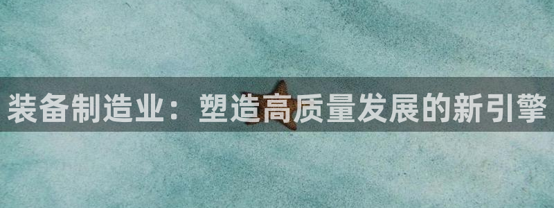 彩神v下载安装：装备制造业：塑造高质量发展的新引擎