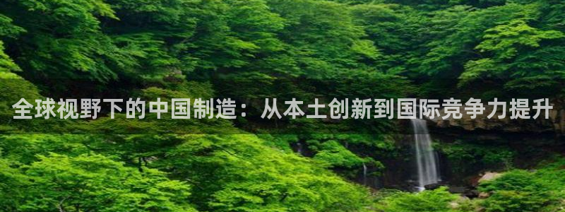 彩神网合法吗：全球视野下的中国制造：从本土创新到国际竞争力提升